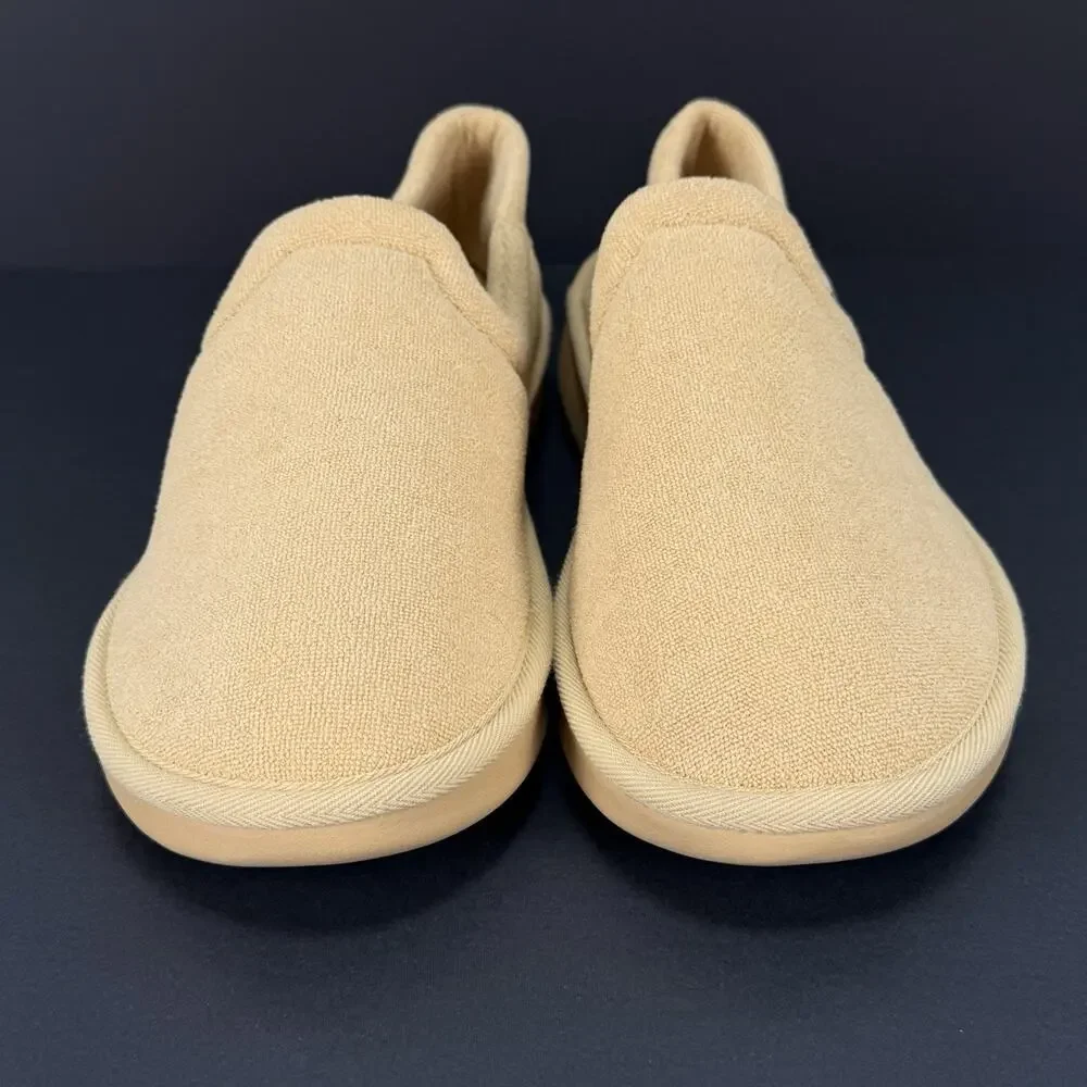 Brunch L’Essentiel Slippers Tan Terry Cloth Luxury House Shoes Men’s 12 New